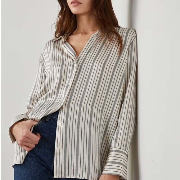 Rails Dorian Silk Shirt Providence Stripe - Picture 1 of 5